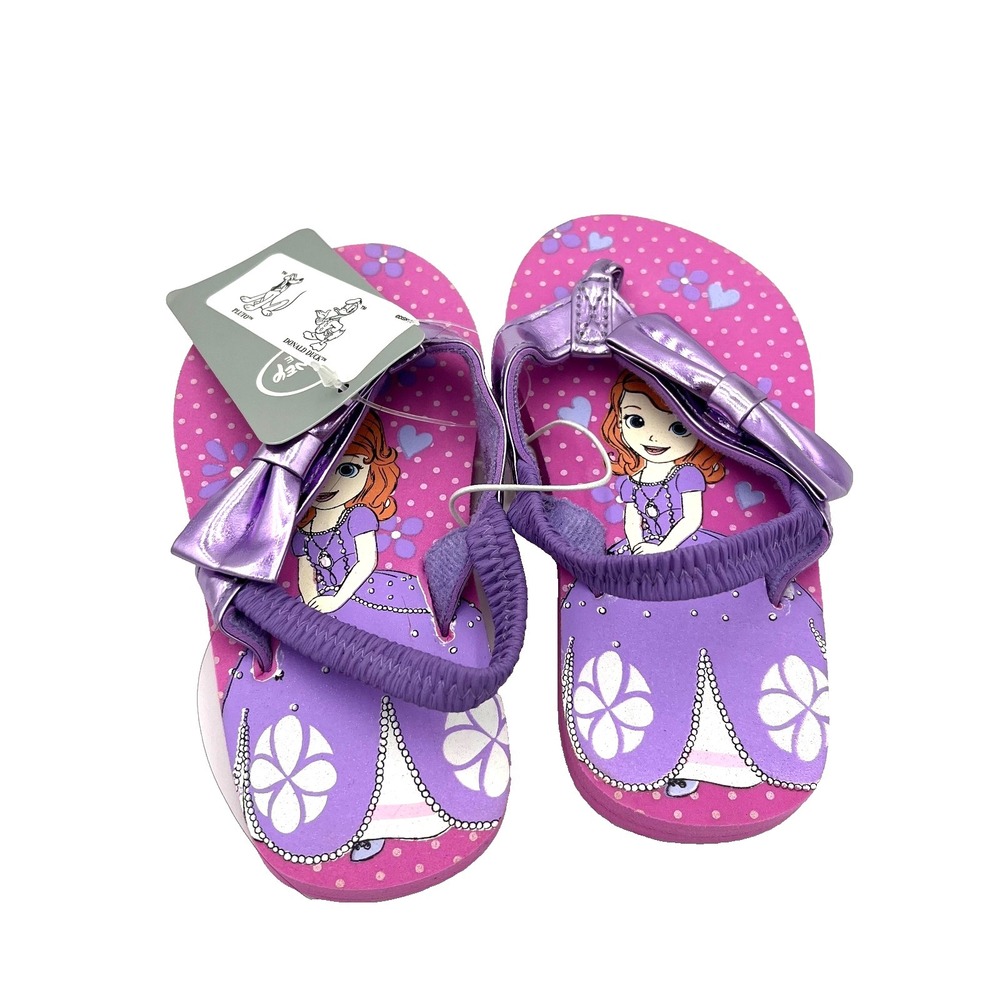 Disney Princess Sofia Girl's Flip Flop Sandal Purple Size‎ 7/8 New